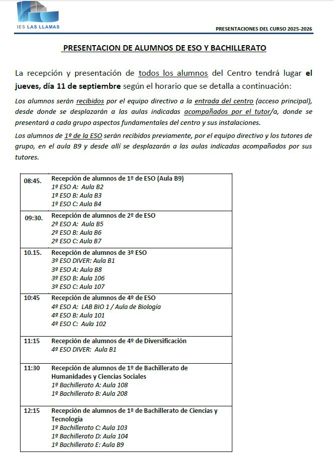 Calendario presentaciones 1